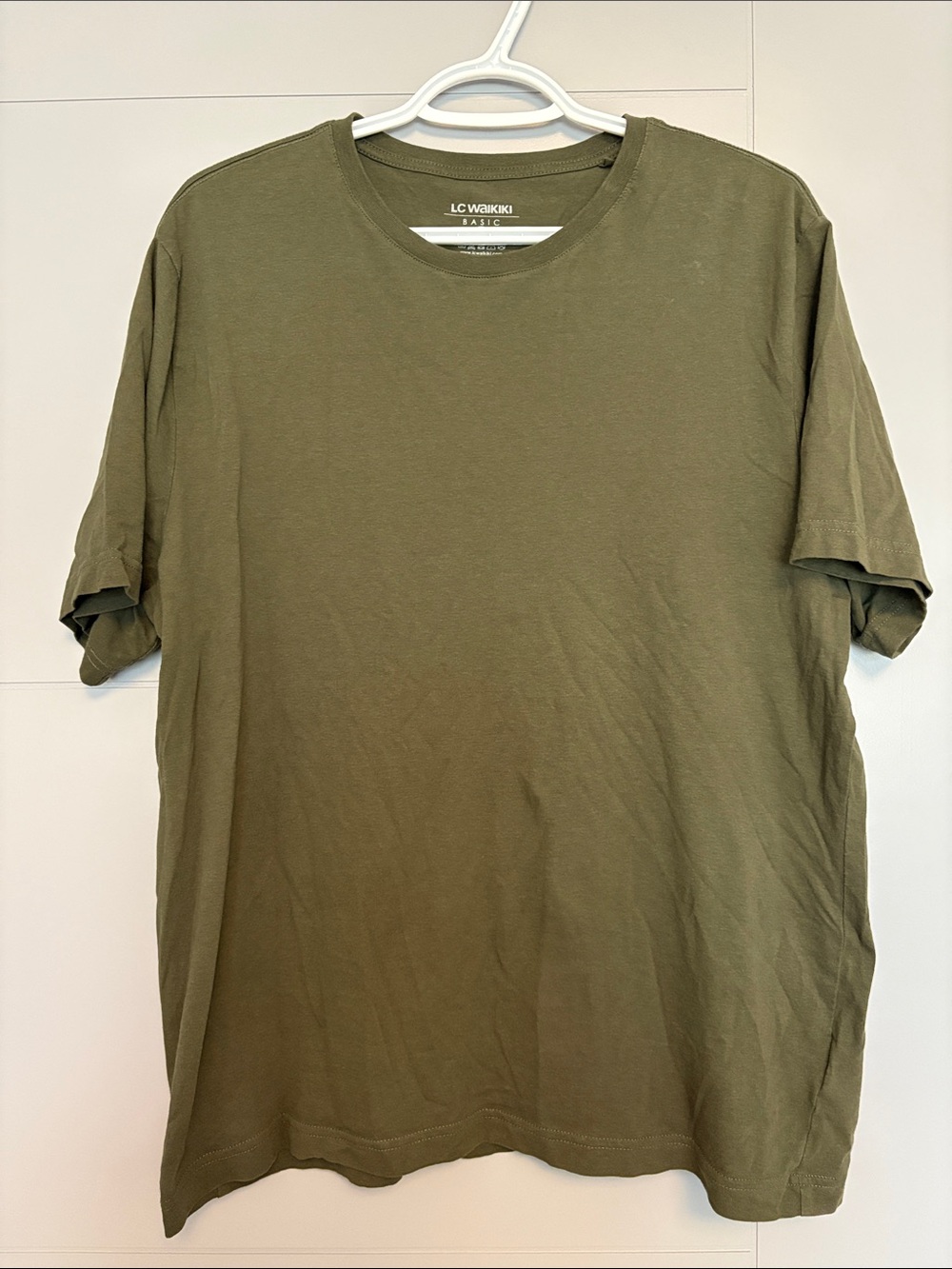 LC Waikiki Men's Olive Short-Sleeve Crew T-Shirt